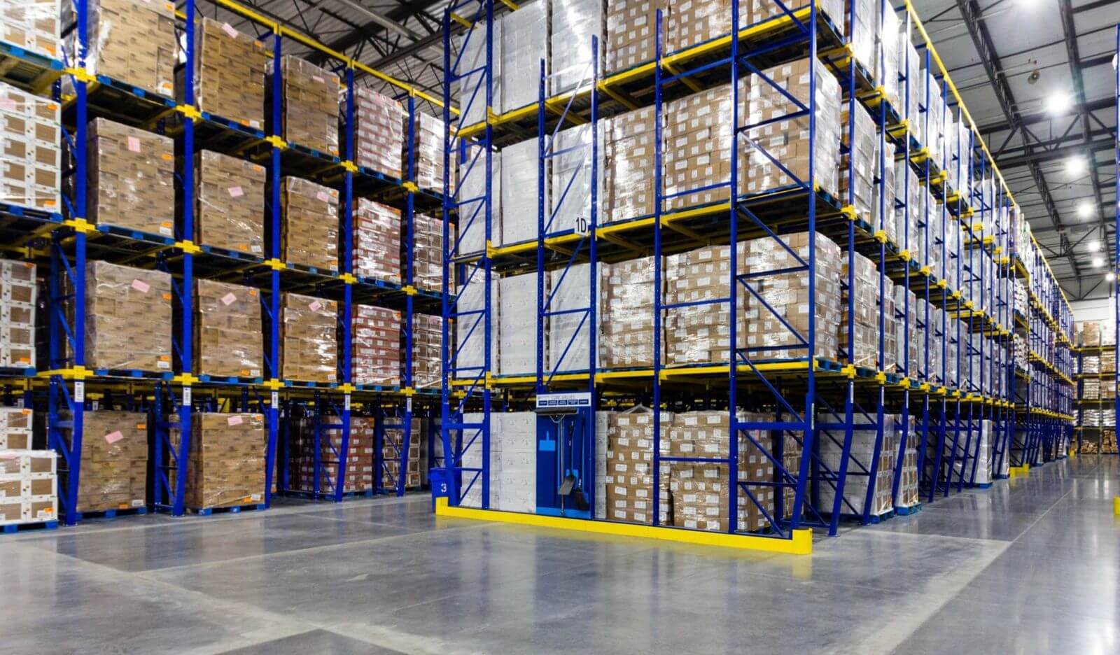 Gulf Stock warehouse interior with high-bay racking